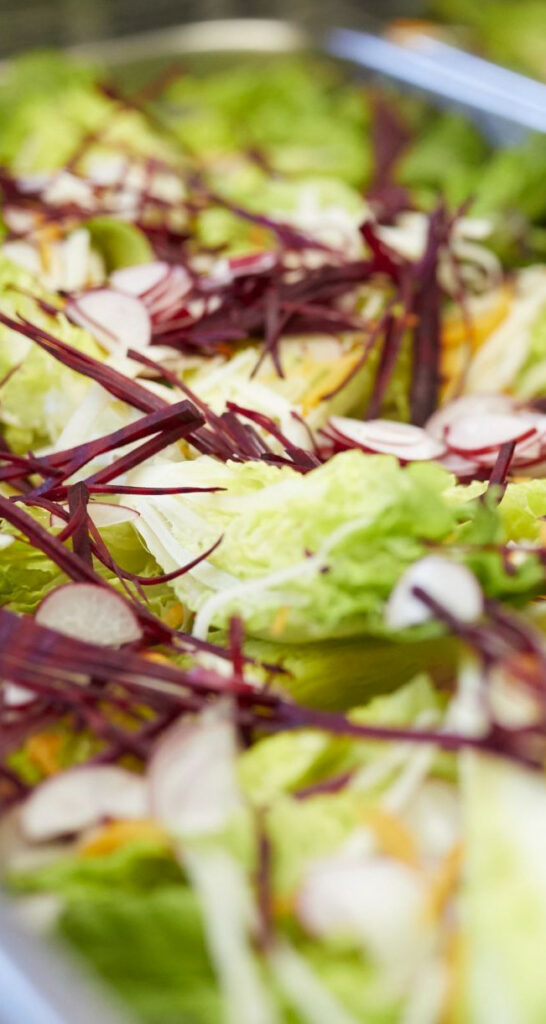 Detailphoto einer Gemischtsalat-Schale am Restaurant-Büffet.